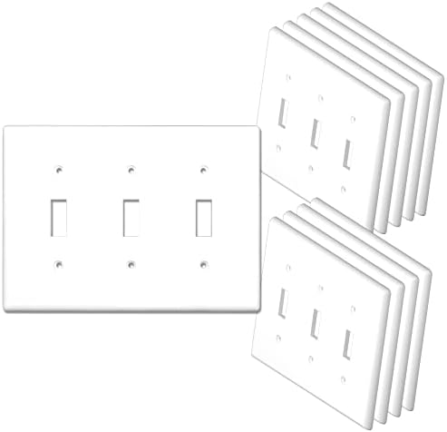 [2 חבילה] Neu Triple Thicle Gogtle Switch Switch צלחות קיר קיר, 3-Gang 6.5 x 4.75, תרמופלסטית פוליקרבונט בלתי